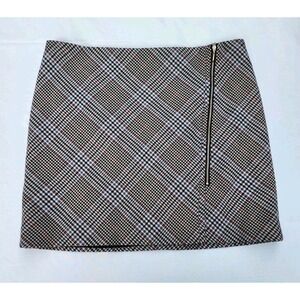 White House Black Market Ladies Mini Skirt Size 14 Plaid Straight Career School
